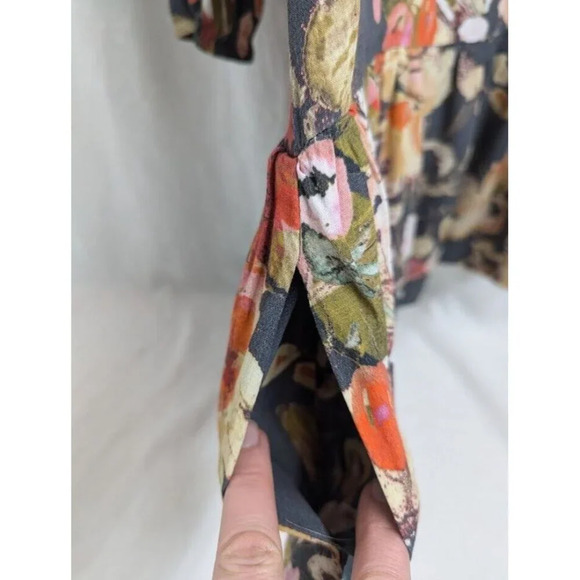 Meadow Rue floral print long mini rayon dress w/ pockets, women's size 2 A10 - Picture 4 of 10